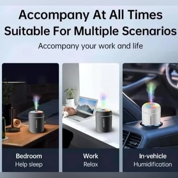 Humidifier Essential Oil Diffuser Aroma Anion Mist Maker with LED Lamp - Picture 5 of 6